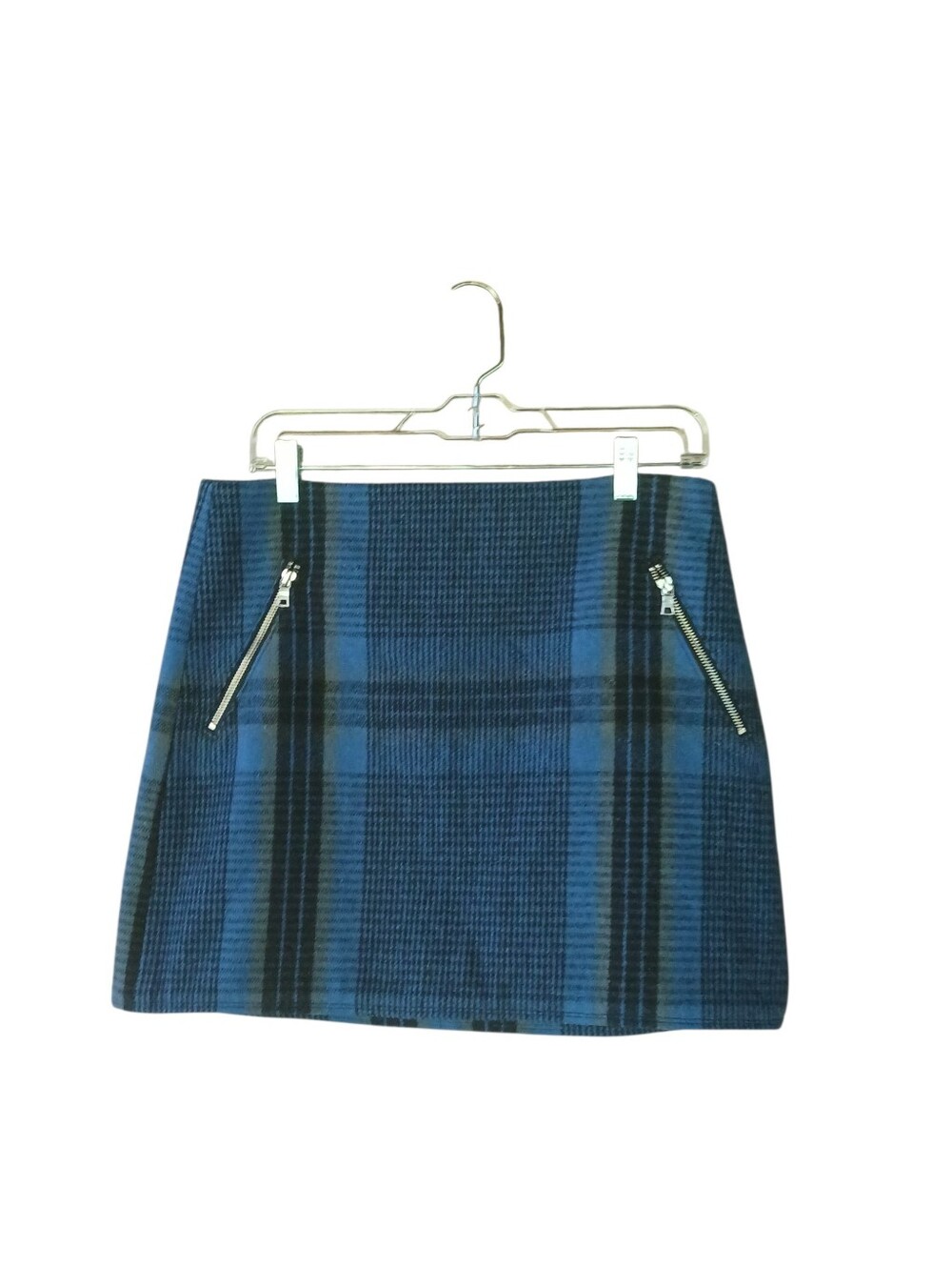 GAP Blue Plaid Wool Blend Mini Skirt Size 6